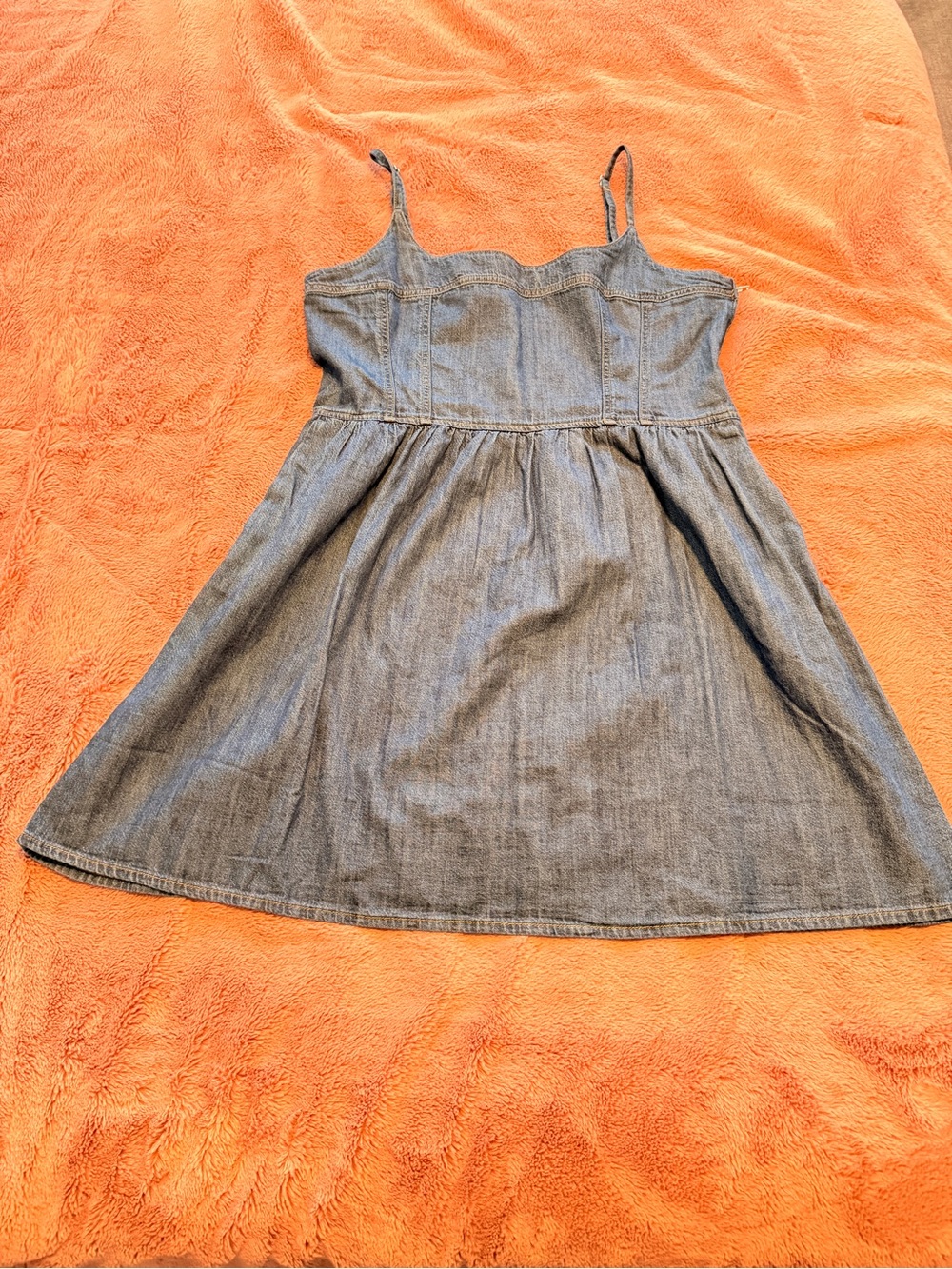 Levi's Blue Denim Spaghetti-Strap Mini Dress